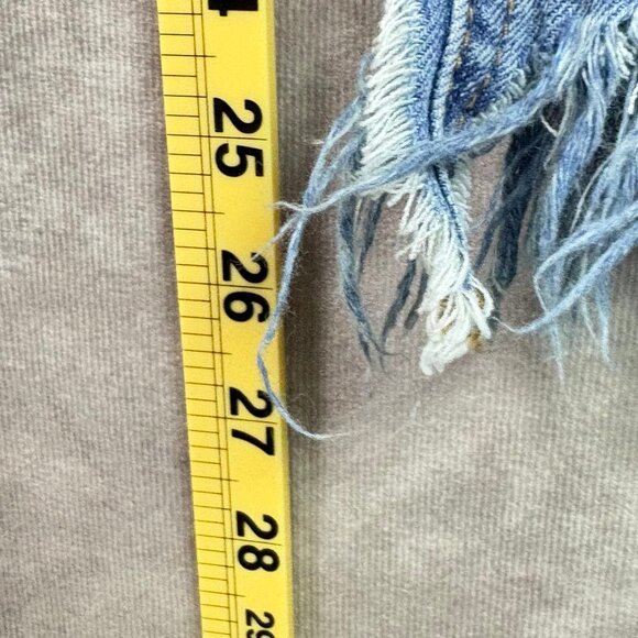 Free People Distressed Skinny Jeans Size 24 High Rise Raw Hem Frayed Ankle Denim - Picture 11 of 13